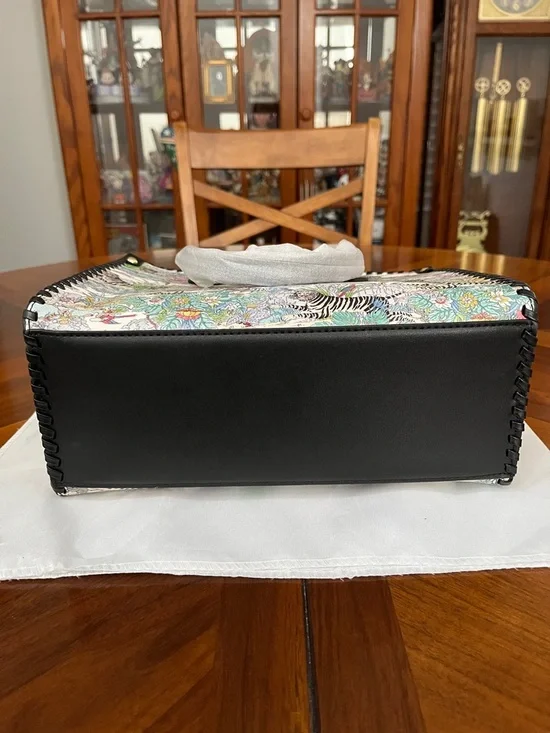 Source Unknown Multicolor Botanical Tiger Print Tote with Black Trim! - Picture 8 of 8